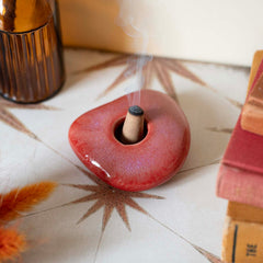 Drip Glaze Pebble Cone Incense Holder