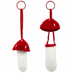 Mushroom Lipbalm Holder Crochet Keyring-Siesta Crafts
