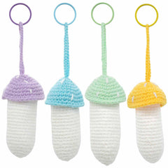 Mushroom Lipbalm Holder Crochet Keyring-Siesta Crafts