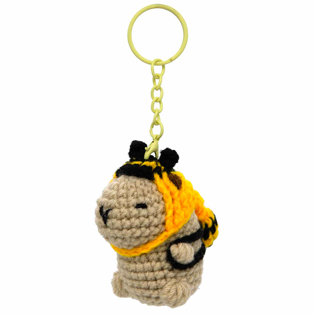 Capybara Crochet Keyring - Bumble Bee-Siesta Crafts