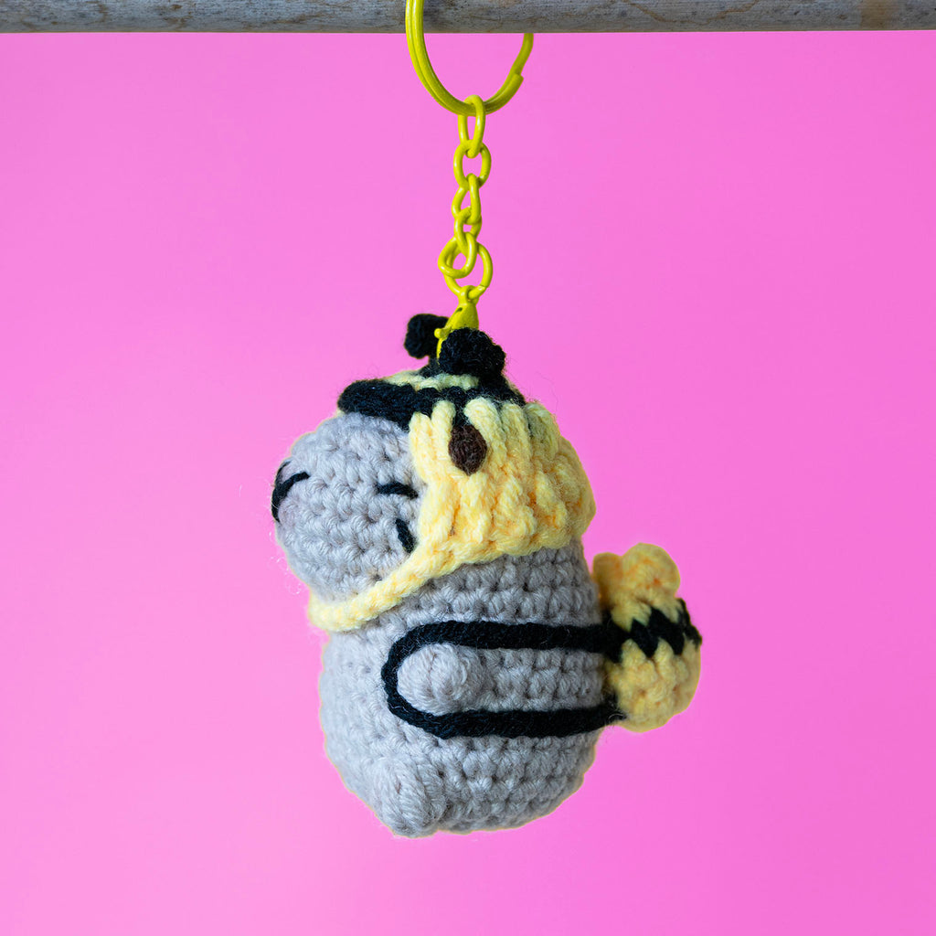 Capybara Crochet Keyring - Bumble Bee-Siesta Crafts