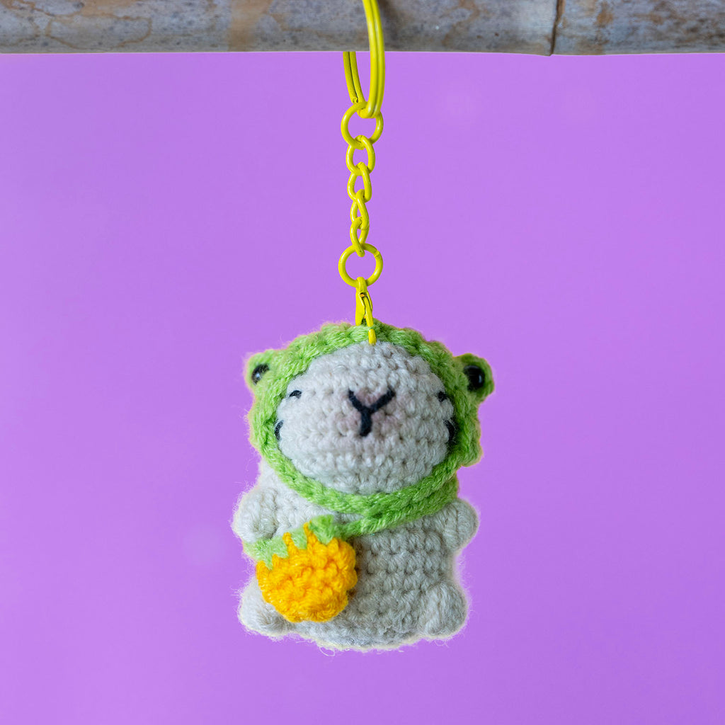 Capybara Crochet Keyring - Frog-Siesta Crafts