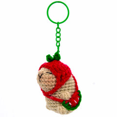 Capybara Crochet Keyring - Strawberry-Siesta Crafts