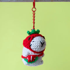 Capybara Crochet Keyring - Strawberry-Siesta Crafts