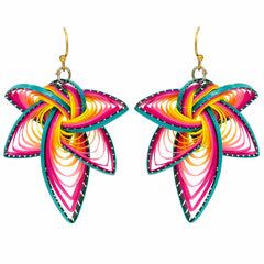 Twisted Bamboo Rainbow Earrings - Firework-Siesta Crafts