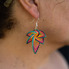 Twisted Bamboo Rainbow Earrings - Firework