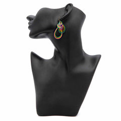 Twisted Bamboo Rainbow Earrings - Teardrop-Siesta Crafts