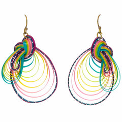 Twisted Bamboo Rainbow Earrings - Loop de Loop-Siesta Crafts