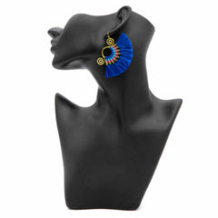 Macrame Tassel Earrings - Blue-Siesta Crafts