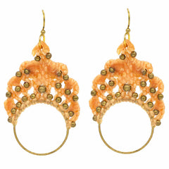 Knotted Cotton Reverse Drop Hoop Earrings-Siesta Crafts