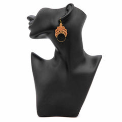 Knotted Cotton Reverse Drop Hoop Earrings-Siesta Crafts