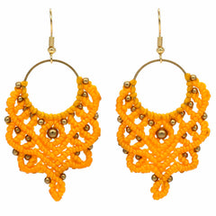 Knotted Cotton Reverse Drop Hoop Earrings