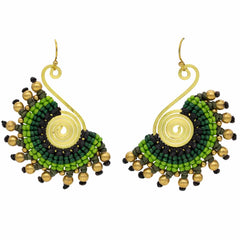 Knotted Cotton Fan Earrings-Siesta Crafts