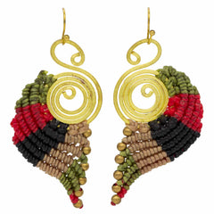 Knotted Cotton Peacock Earrings-Siesta Crafts