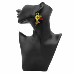 Knotted Cotton Peacock Earrings-Siesta Crafts