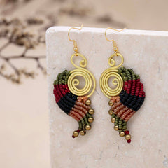 Knotted Cotton Peacock Earrings