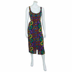 Kaleidoscope Button Up Midi Dress-Siesta Crafts