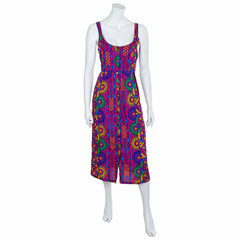 Kaleidoscope Button Up Midi Dress-Siesta Crafts