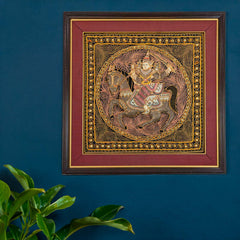Framed Vintage Kalaga Tapestry No.1 - Warrior on Horse-Siesta Crafts