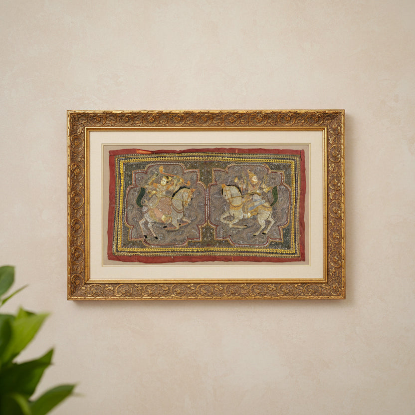 Vintage Kalaga Tapestry No.7 - Warriors on Horseback-Siesta Crafts