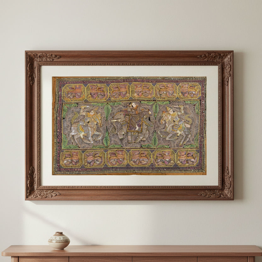 Vintage Kalaga Tapestry No.13 - Battle Scene-Siesta Crafts