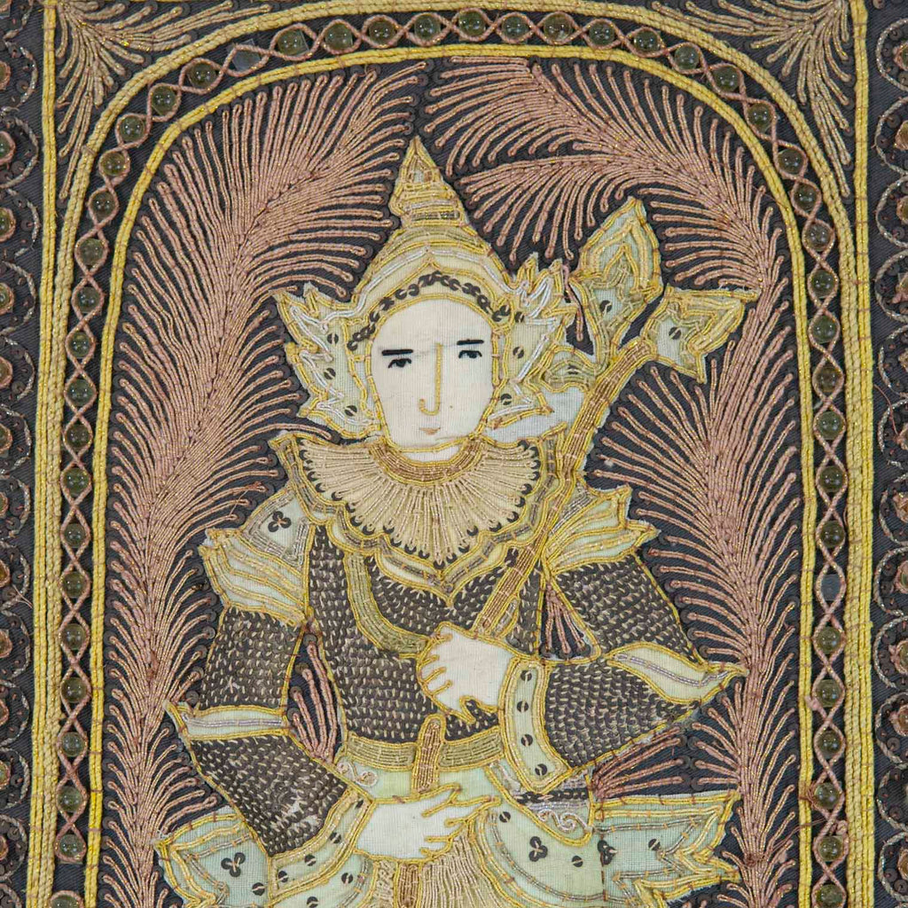 Framed Vintage Kalaga Tapestry No.17 - Thagyamin Nat-Siesta Crafts