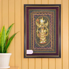 Framed Vintage Kalaga Tapestry No.19 - Thagyamin Nat-Siesta Crafts