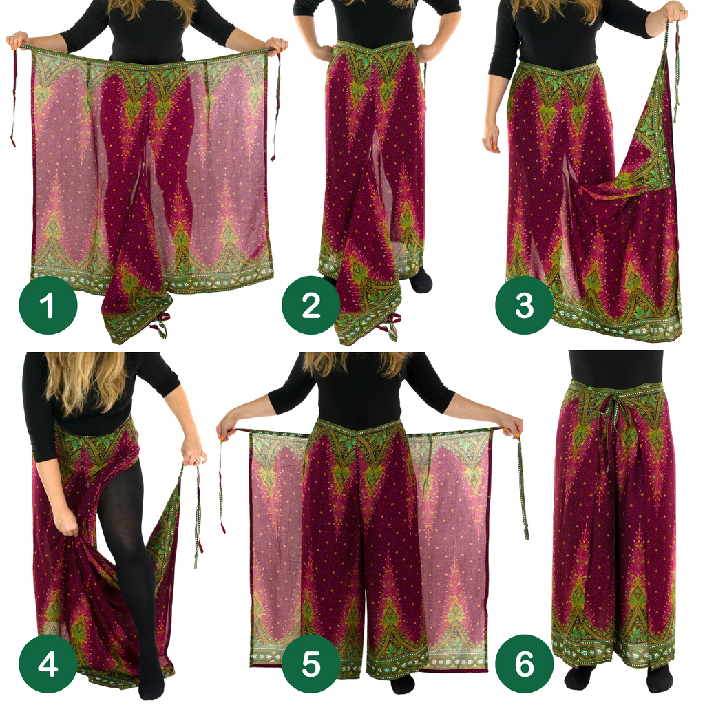 Festival Print Wrap Trousers-Siesta Crafts