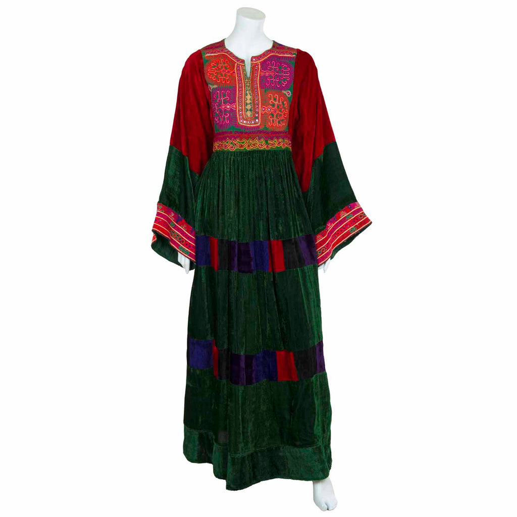 Vintage Afghan Velvet Dress - Zahra-Siesta Crafts