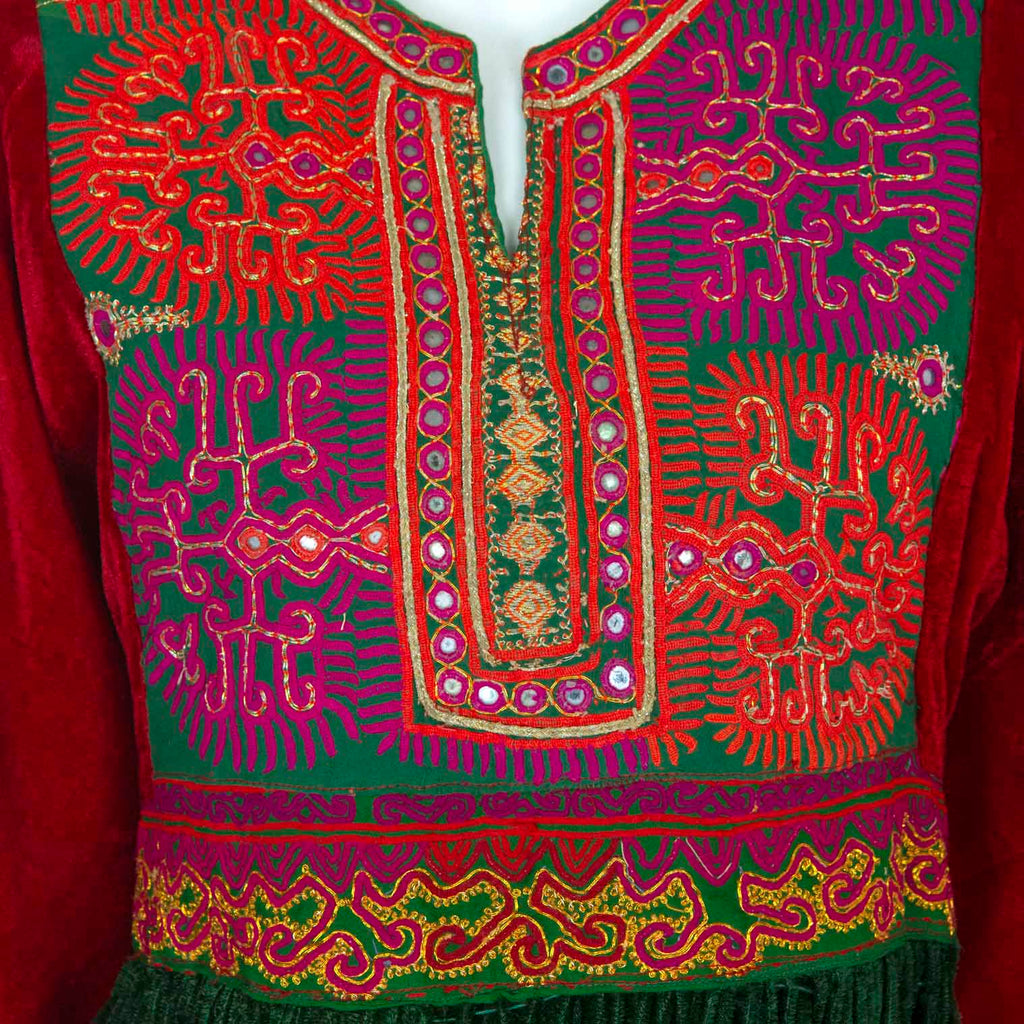 Vintage Afghan Velvet Dress - Zahra-Siesta Crafts