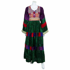 Vintage Afghan Velvet Dress - Luna-Siesta Crafts