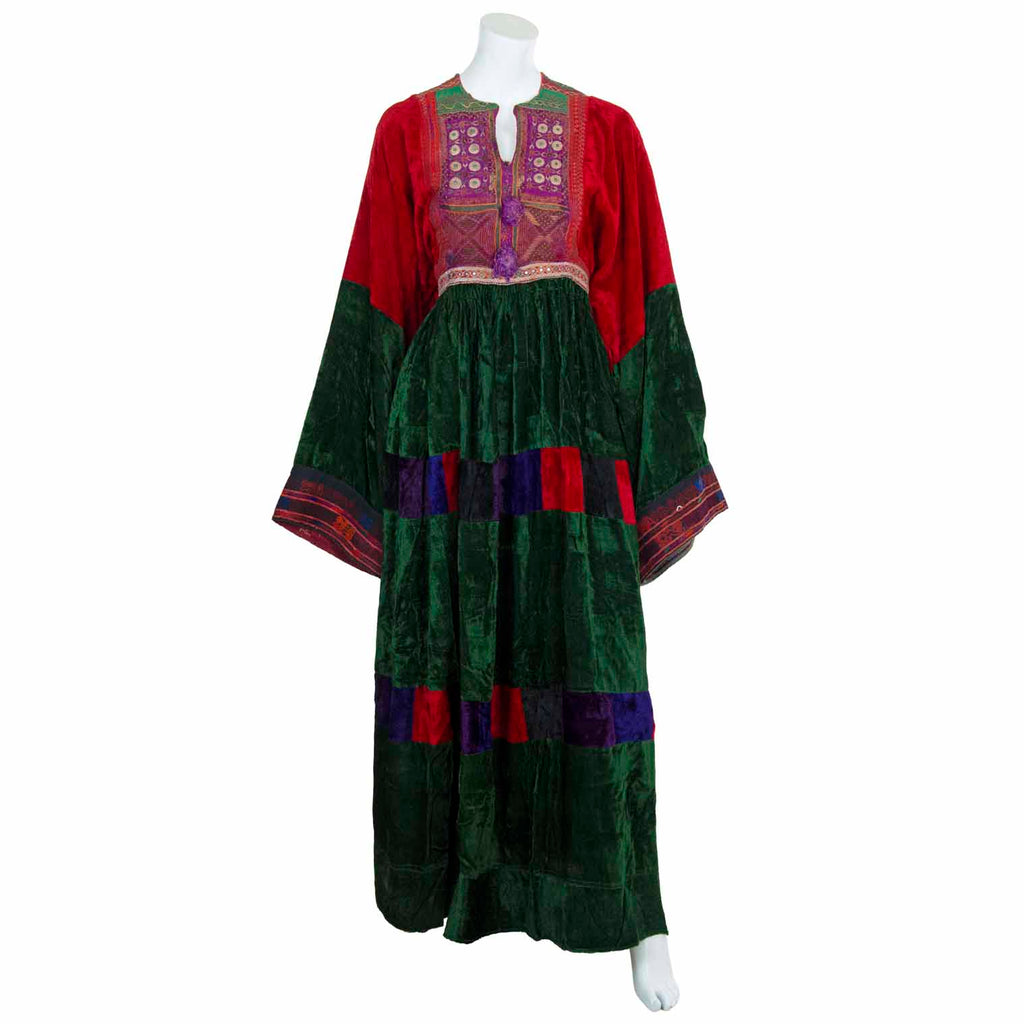 Vintage Afghan Velvet Dress - Ivy-Siesta Crafts