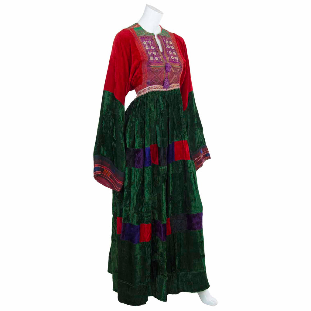 Vintage Afghan Velvet Dress - Ivy-Siesta Crafts