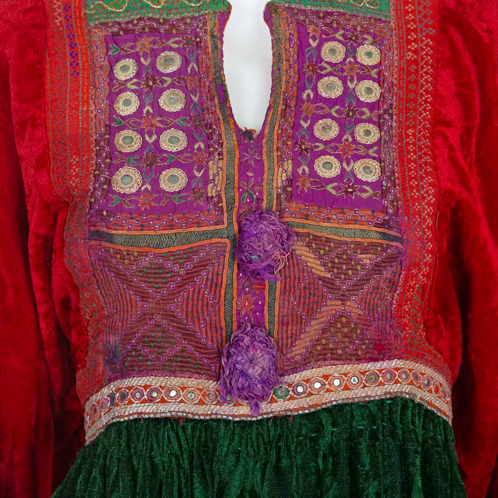 Vintage Afghan Velvet Dress - Ivy-Siesta Crafts