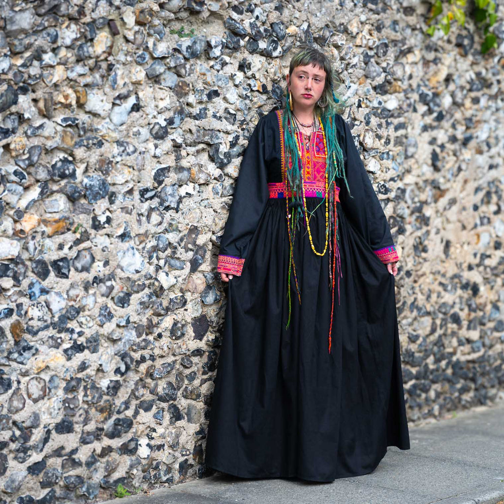afghan dress black Vintage Cotton 10 Affordable Little Black new_shoes Chador Included Care Train Length:100cm