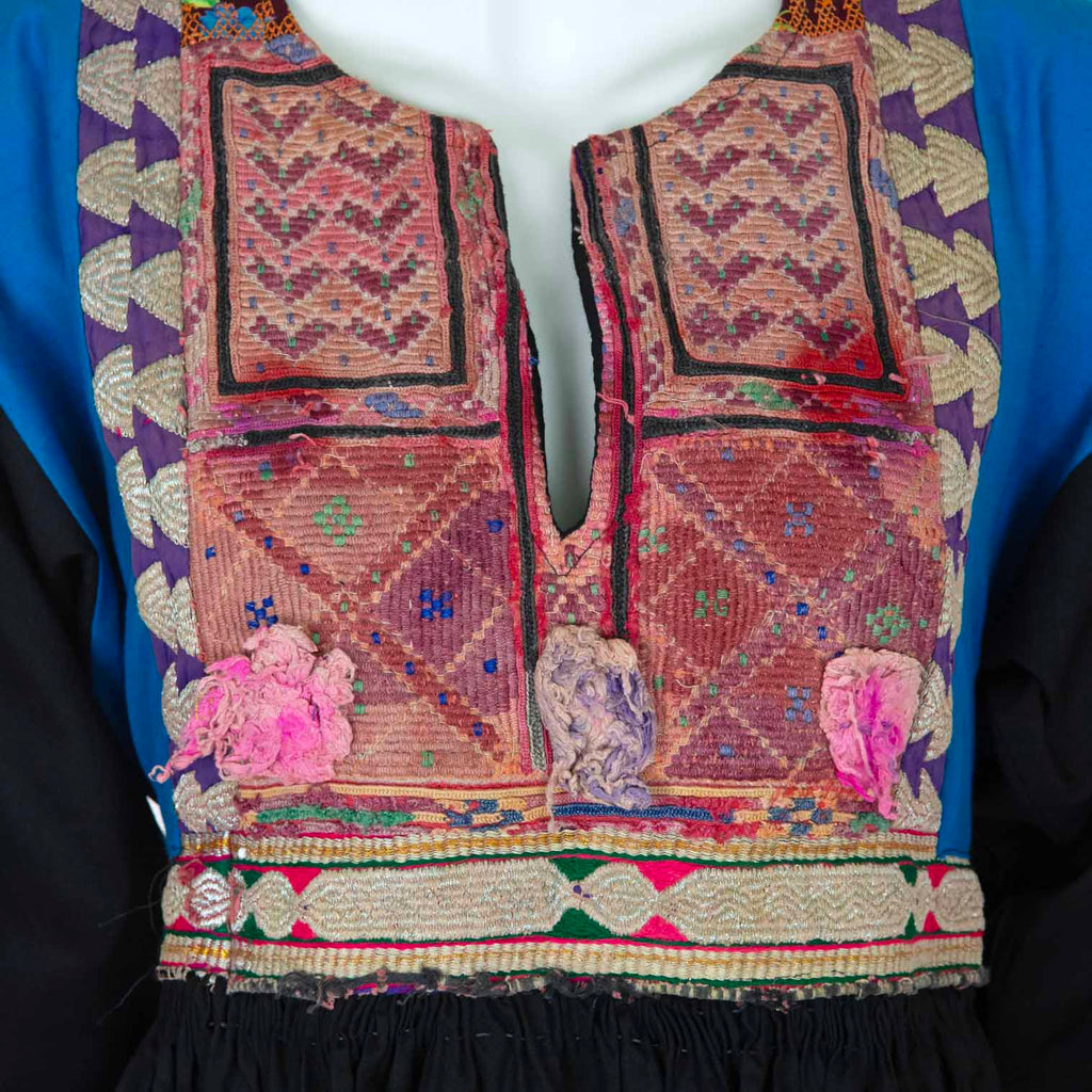 Vintage Afghan Cotton Dress - Larmina (12, M)-Siesta Crafts