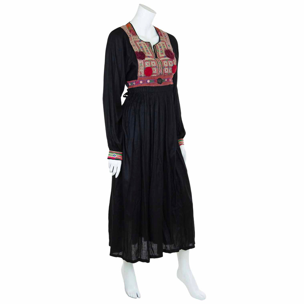 Vintage Afghan Cotton Dress - Suki (10, S)-Siesta Crafts