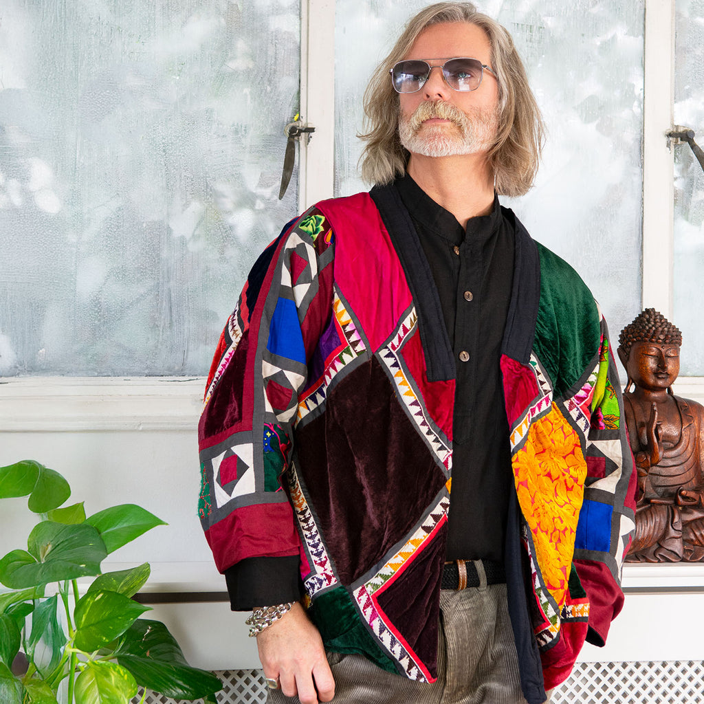 Vintage Indian Patchwork Jacket - Ravi (10/12, S)-Siesta Crafts
