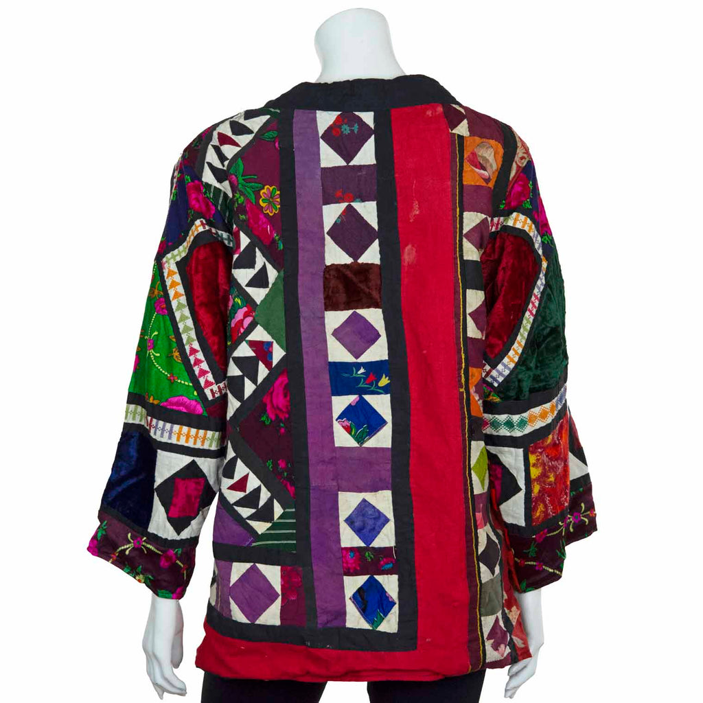 Vintage Indian Patchwork Jacket - Tulsi (10/12, S)-Siesta Crafts