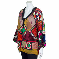 Vintage Indian Patchwork Jacket - Tulsi (10/12, S)-Siesta Crafts