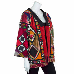Vintage Indian Patchwork Jacket - Zoya (10/12, S)-Siesta Crafts