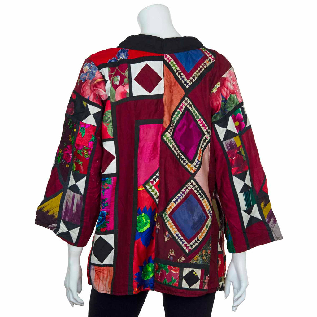 Vintage Indian Patchwork Jacket - Zoya (10/12, S)-Siesta Crafts