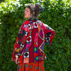Vintage Indian Patchwork Jacket - Zoya (10/12, S)-Siesta Crafts