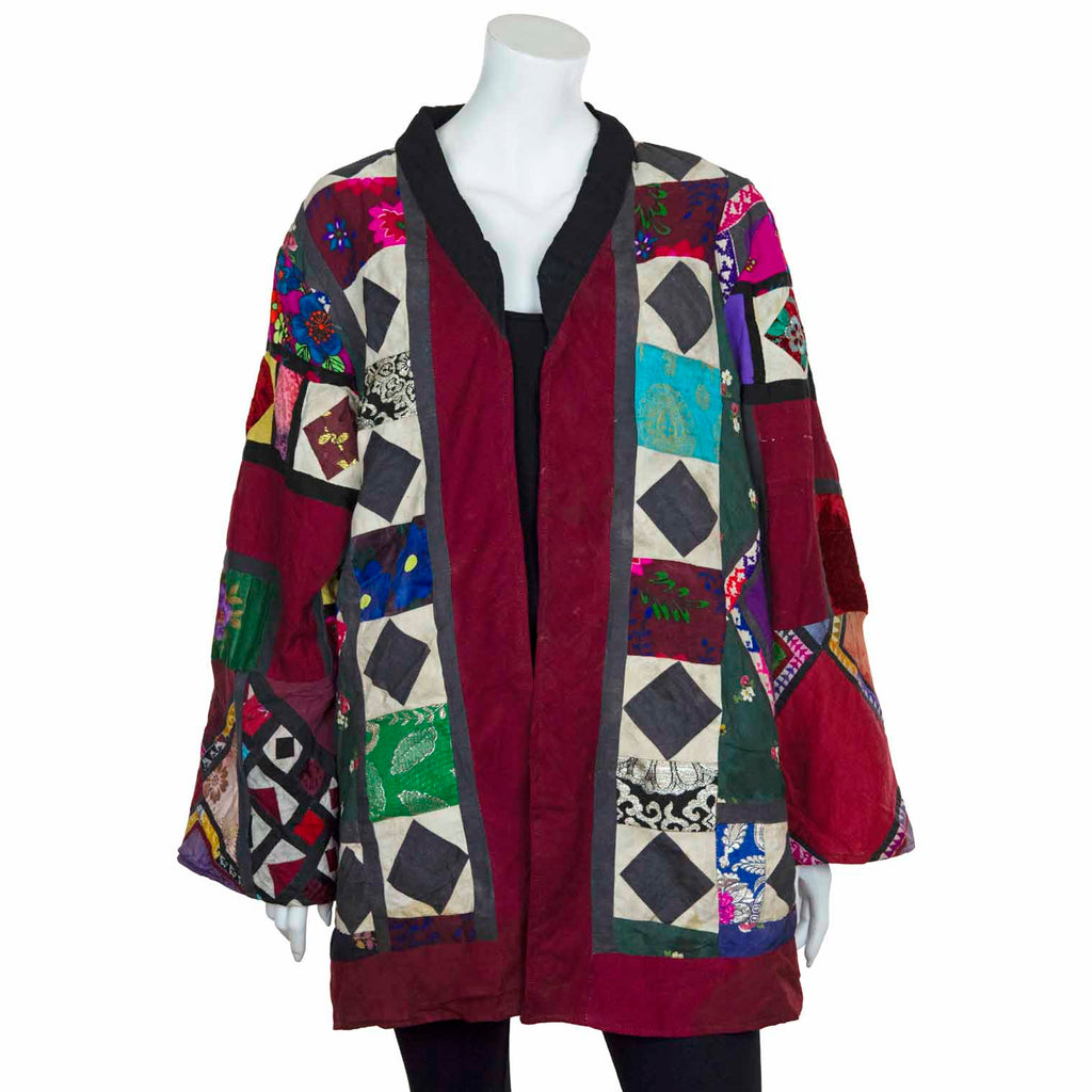 Vintage Indian Patchwork Jacket - Stevie (12/14, M)-Siesta Crafts