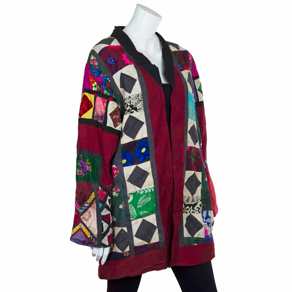 Vintage Indian Patchwork Jacket - Stevie (12/14, M)-Siesta Crafts