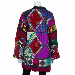Vintage Indian Patchwork Jacket - Stevie (12/14, M)-Siesta Crafts