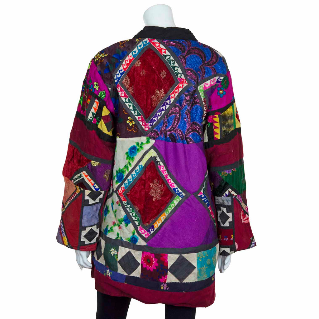 Vintage Indian Patchwork Jacket - Stevie (12/14, M)-Siesta Crafts