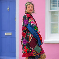 Vintage Indian Patchwork Jacket - Jesse (18, XL)-Siesta Crafts