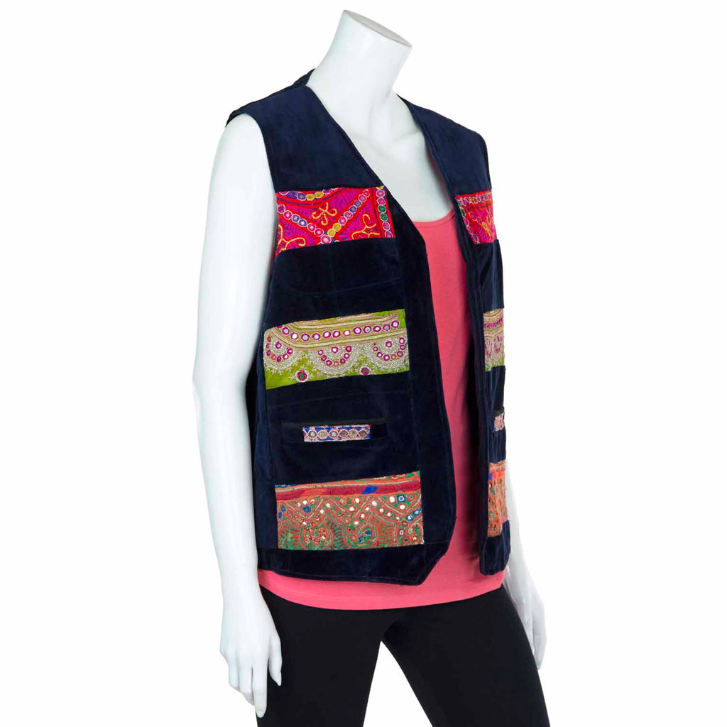 Vintage Afghan Velvet Waistcoat - Zappa-Siesta Crafts