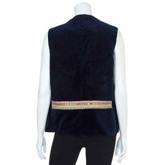 Vintage Afghan Velvet Waistcoat - Zappa (14, S/M)-Siesta Crafts